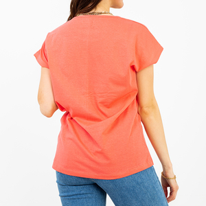 Sieviešu koraļļu T-krekls ar apdruku PLUS IZMĒRS - Apģērbs