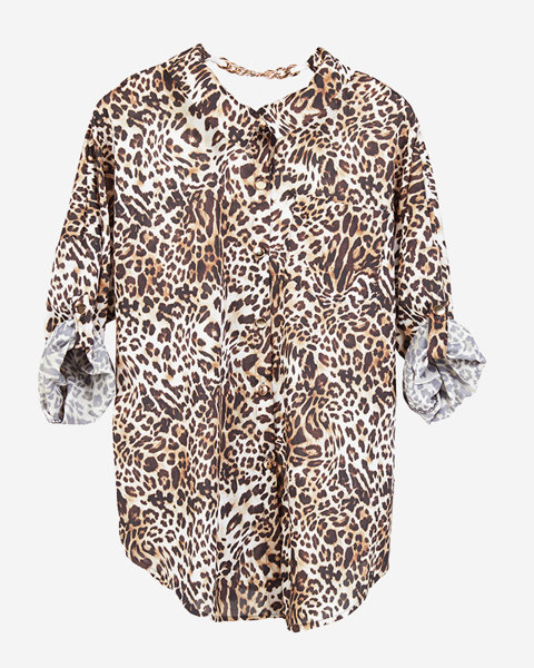 Sieviešu krekls ar leoparda rakstu ar ķēdīti - Apģērbs