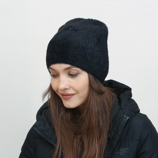 Sieviešu melna kažokādas cepure - Aksesuāri