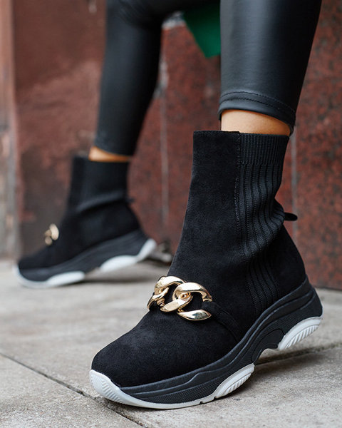 Sieviešu melni siltināti eko- zamšādas zābaki Cuzitta- Footwear