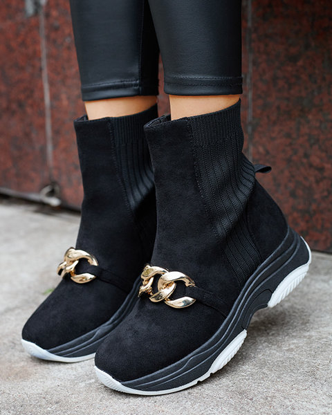 Sieviešu melni siltināti eko- zamšādas zābaki Cuzitta- Footwear