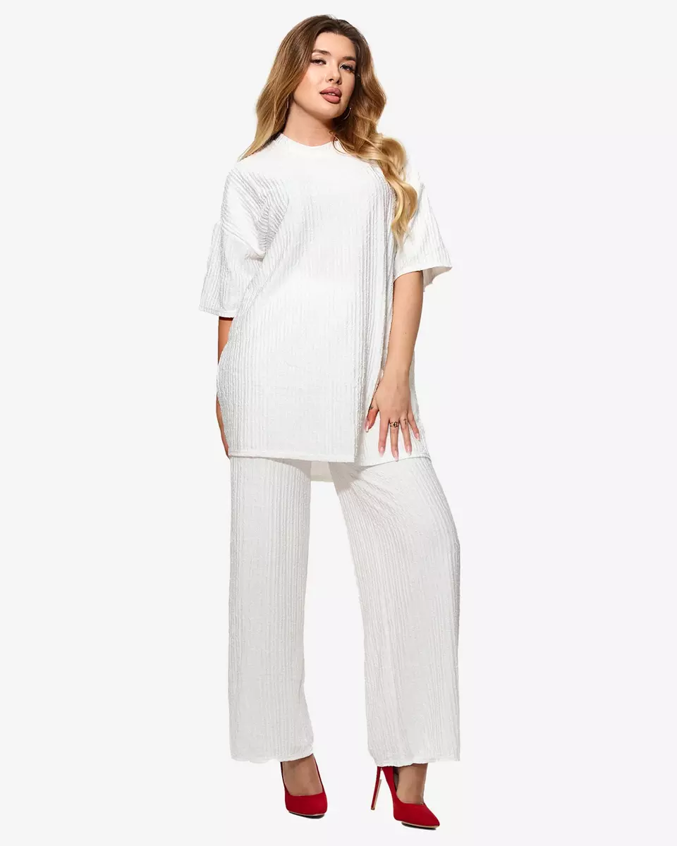 Sieviešu rievots komplekts baltā krāsā - Apģērbs