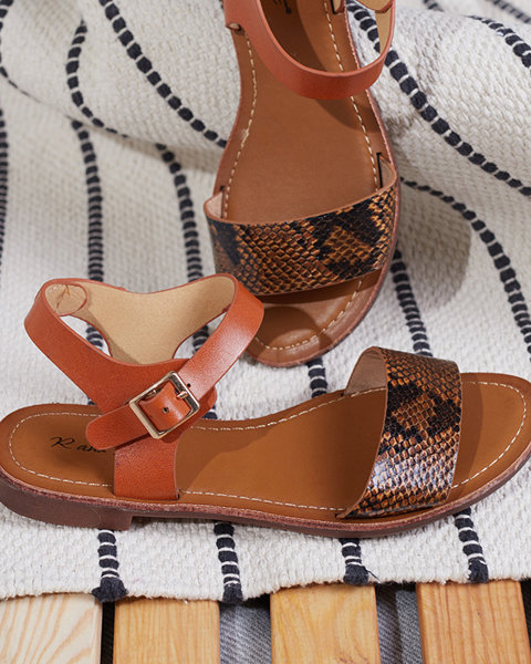 Sieviešu sandales ar kamieļu reljefu Xetera - Kurpes