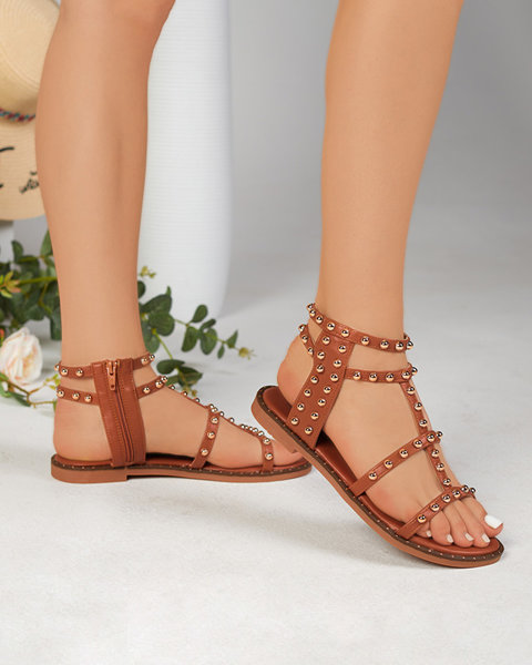 Sieviešu sandales, kas dekorētas ar kamieļu strūklu - Nuriak - Apavi
