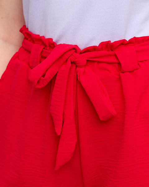Sieviešu sarkana auduma šorti - Apģērbs