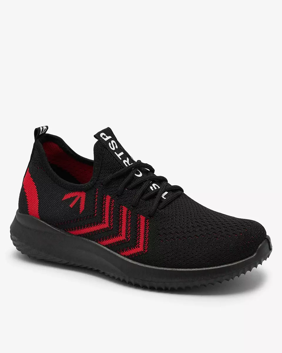 Sieviešu sporta apavi no auduma melnā un sarkanā krāsā Leridis - Apavi