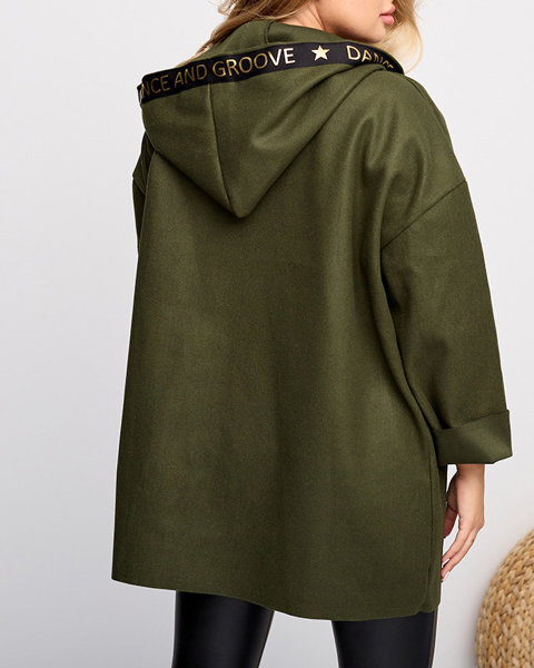 Sieviešu zaļa jaka - izrotāts mētelis - apģērbs
