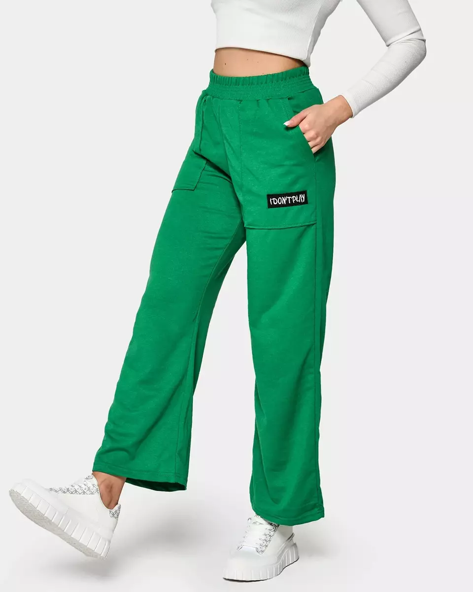 Sieviešu zaļas platas treniņbikses - Apģērbs