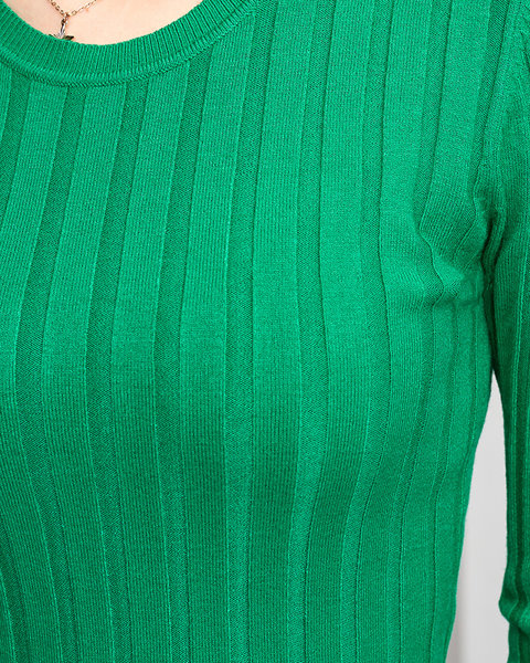 Sieviešu zaļi svītrains džemperis - Apģērbs