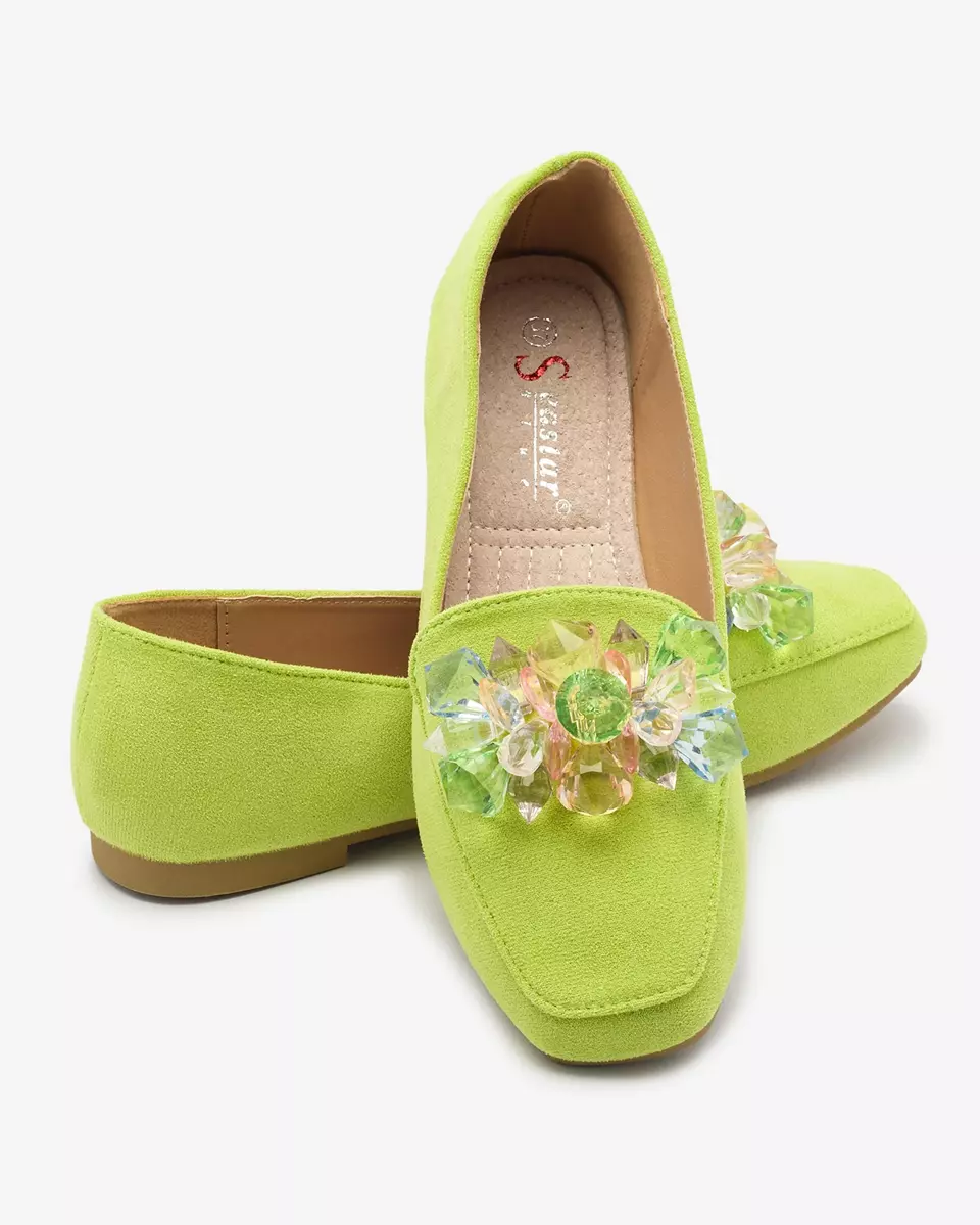Sieviešu zaļie zamšādas mokasīni Gepossa- Footwear