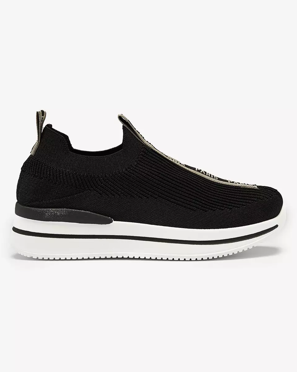 Slips-on sieviešu sporta apavi ar uzrakstu melnā krāsā Cerppa- Footwear