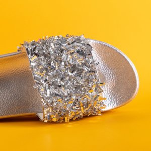 Sudraba sieviešu platformas sandales ar Lomine kubisko cirkoniju - Apavi