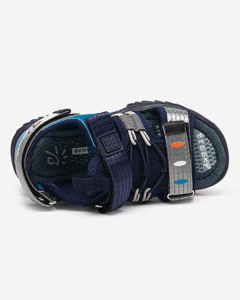 Tumši zilas bērnu sandales ar Velcro Meteris - Apavi