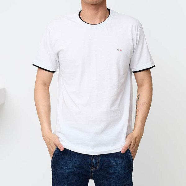Vīriešu balts kokvilnas t-krekls - Apģērbs