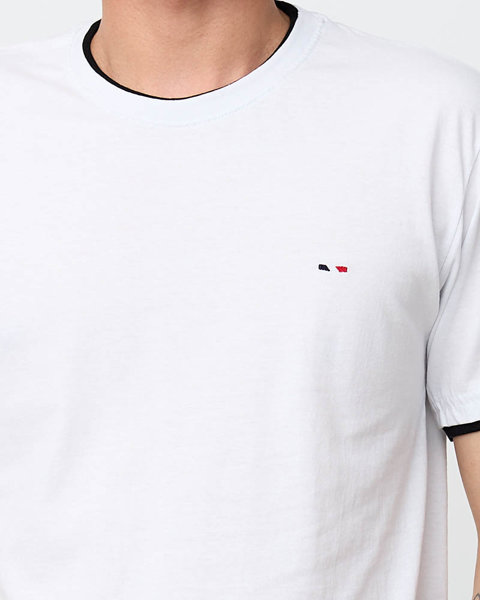 Vīriešu balts kokvilnas t-krekls - Apģērbs