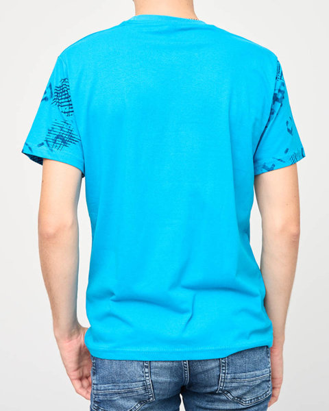 Vīriešu tirkīza t-krekls ar uzrakstu ENJOY- Clothes