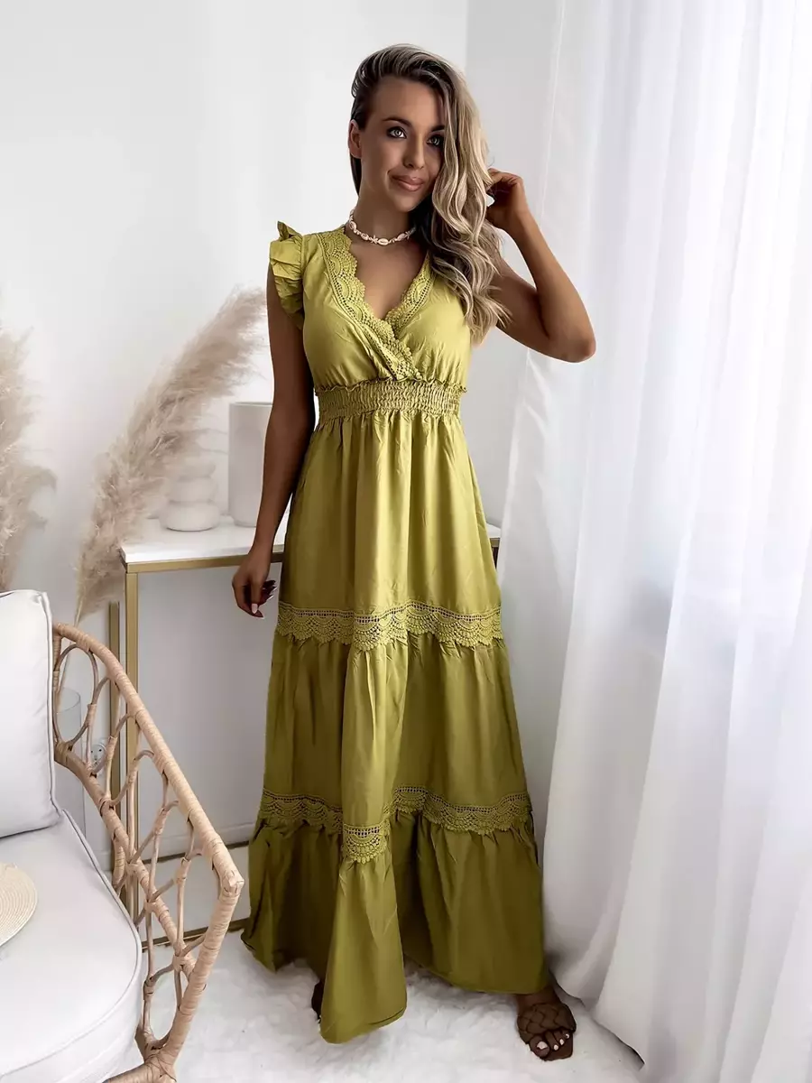 Zaļa sieviešu gara kleita - Apģērbs