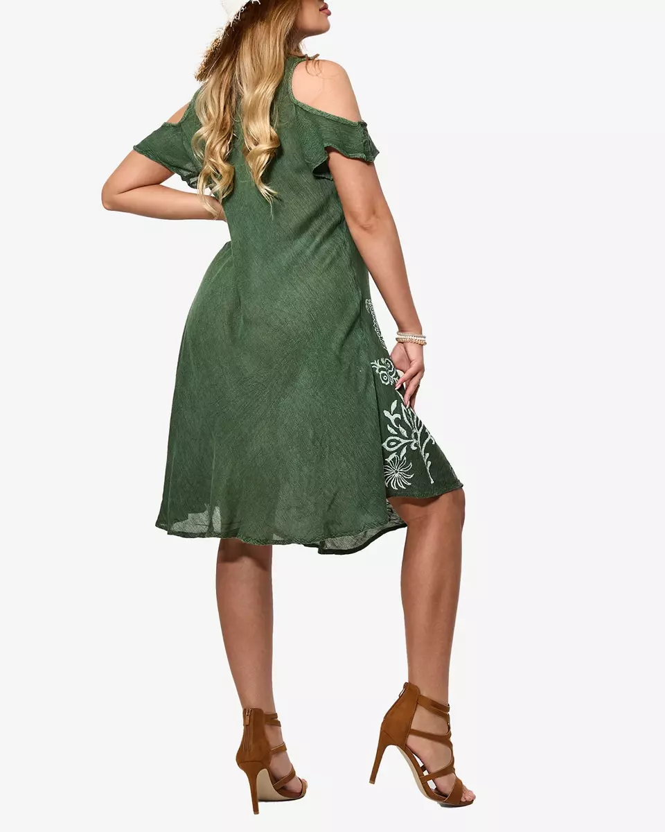 Zaļa sieviešu pludmales kleita ar apdruku - Apģērbs