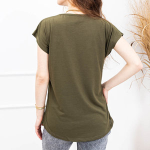 Zaļš sieviešu t-krekls ar spārniem - Apģērbs