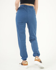 Zila auduma skriešanas bikses sievietēm - Apģērbs