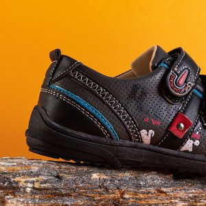Черно-серая детская обувь на липучках Tiguar