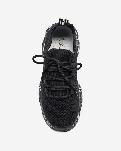 Черные женские спортивные туфли-слипы с надписью Kejini - Обувь