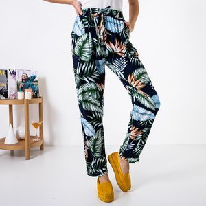 Женские брюки с растительным принтом